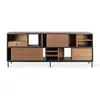 Image de ETHNICRAFT buffet OSCAR (Teak naturel et noir - bois et métal)