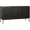 Image de ETHNICRAFT buffet GROOVES avec 3 portes (Noir - Teck et métal)