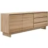 Image de ETHNICRAFT buffet WAVE avec 2 portes et 3 tiroirs (Naturel - chêne)