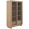 Image de ETHNICRAFT meuble buffet WAVE avec 2 portes coulissantes et 2 tiroirs (Naturel - chêne / verre)