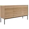 Image de ETHNICRAFT buffet WHITEBIRD avec 3 portes (Naturel - Chêne et métal)