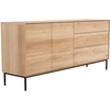 Image de ETHNICRAFT buffet WHITEBIRD avec 2 portes et 3 tiroirs (Naturel - Chêne et métal)