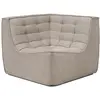 Image de ETHNICRAFT canapé modulaire d'angle carré N701 90° (Ecru - Tissu recyclé écologique)