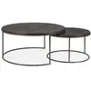 Image de ETHNICRAFT set de 2 tables basses NESTING (Slice Umber - Minéraux et métal noir)