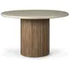 Image de ETHNICRAFT table ronde d'extérieur ROLLER-MAX (Light grey - Structure en bois massif, base en béton)