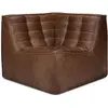 Image de ETHNICRAFT canapé modulaire d'angle carré N701 90° (Chestnut - cuir)