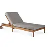 Image de ETHNICRAFT bain de soleil réglable d'extérieur avec coussin JACK (Mocha - Teck et tissu)