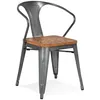 Image de Fauteuil design - ALTEREGO - METROPOLIS -Gris - Bois Métal - 55x52x77 5 cm