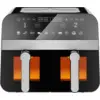 Image de Friteuse À Air Chaud Airfryer Numérique Double Panier Noire 2400w Avec Fenêtre 9l Comfy Nest Cnafd45wb