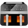 Image de Friteuse à air chaud airfryer numérique double panier noire 2400w avec fenêtre 9l comfy nest cnafd45wb