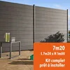 Image de Kit clôture composite et aluminium à sceller H 1m80 L 7m20 gris anthracite avec renforts acier - Palissade - Brise vue