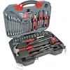 Image de Coffret outils - PEREL - 78 pièces - Chrome-vanadium - Pince tournevis douilles embouts mètre-ruban marteau