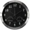 Image de Horloge Murale 35,5 Cm Noir Et Argenté Perel