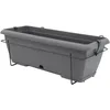 Image de Kit jardinière avec support en métal et plateau intégré - GARDEN ID Teramo - Noir-anth 50 cm - Effet de pierre - Recyclé/recyclable