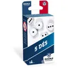 Image de Dés Ducale Standard Blanc Points Noirs 18mm Boîte De 5 Cartamundi