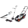 Image de Lot tondeuse a batterie 33cm fonction mulching + coupe-bordure + souffleur de feuilles 20v + 2 batteries 20v 2ah tcb20v-2xli2af TCB20V
