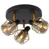 Image de Plafonnier led diam. 36 cm 3xe14 noir et verre fumé - lucide - nila