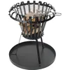 Image de Brasero - PEREL - Rond Noir - Diamètre 50cm - Hauteur 53cm - Bac à cendres