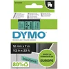 Image de DYMO D1 Ã©tiquettes autocollantes authentiques  rouleau de 12 mm x 7 m  impression en vert sur fond noir  pour Ã©tiqueteuses LabelManager en occasion ou reconditionné