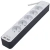 Image de Bloc Multiprise 5 Prises 16 A Avec 2 Ports Usb Et Câble 1,5 M Ho5vv-f 3x1,5 Mm² Blanc Et Gris