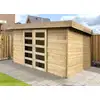 Image de Abri De Jardin Solid Malmö 28 Mm 3,92 X 3,04 M Vert Bois