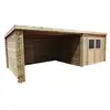 Image de Abri De Jardin Solid Rohan 19,82m² 665x298cm Bois Naturel Sapin Blanc Scandinave