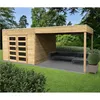 Image de Abri de jardin en bois traité Tarento avec auvent - 8 m²