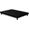 Image de Sommier Tapissier A Lattes 140 X 190 Cm - Bois Massif Noir + Pieds - Rakenne