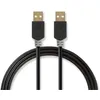 Image de Câble USB Nedis pour USB 2.0 2m - Noir - Anthracite - Moulé - Emballage blister