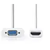 Image de Câble Hdmi  Vers Vga Connecteur Hdmi  - Vga Femelle + Sortie 3,5 Mm 0,2 M Blanc