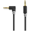 Image de Câble Audio Stéréo Jack 3.5mm Droit Vers Jack 3.5mm Coudé 1m Gris Anthracite Nedis