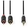 Image de Câble Audio Stéréo - ALPEXE - 729 - 35 mm Mâle - 2x RCA Mâles - 05 m - Anthracite