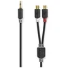 Image de Câble Audio Jack 3.5mm Mâle Vers Double Rca Femelle 0,2m Gris Anthracite Nedis