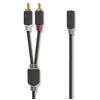 Image de Nedis Câble audio mini jack stéréo (F) pour RCA (M) 20 cm blindé anthracite ro13