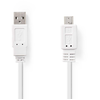 Image de Câble Usb 2.0 Plat A Mâle - Micro B Mâle 1,0 M Blanc