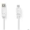 Image de Câble USB Nedis pour Micro-USB Type B - 1m - Blanc - Plat - Sac poly