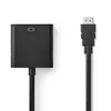 Image de Câble Hdmi  Vers Vga Connecteur Hdmi  - Vga Femelle + Sortie 3,5 Mm 0,2 M Noir