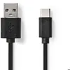 Image de Câble USB-C NEDIS - 10 cm - USB 2.0 - Noir