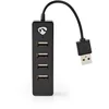 Image de Nedis Uhubu2420bk Hub & Concentrateur Usb 2.0 480 Mbit/s Noir