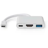Image de Nedis Hub USB-C - Blanc - 10 cm