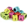 Image de 300 Perles Carrées Alphabet 6 Mm - Couleurs Fluos