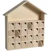 Image de Calendrier De L'avent En Bois Maison 31,5 X 7 X 34 Cm