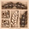 Image de 15 Mini Décorations Feuillages En Bois