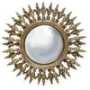 Image de Miroir Convexe Doré Mural Rond Résine Soleil - Diamètre 28.5cm
