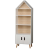 Image de Étagère bibliothèque maison bois et blanc chambre enfant - hauteur 142cm