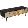Image de Meuble TV contemporain effet bois Chelsea - L. 120 x H. 40 cm - Noir