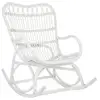 Image de Rocking chair en rotin blanc dossier haut - mika
