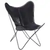 Image de Fauteuil Design En Cuir "papillon" 92cm Noir