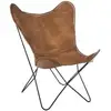 Image de Fauteuil Cuir Marron Et Métal Noir Jibel