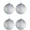 Image de Lot De 4 Boules De Noël "glacé" 10cm Bleu
